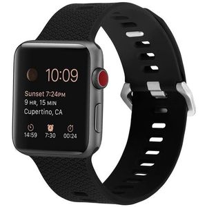 Apple watch Siliconen bandje met motief - Zwart - Geschikt voor Apple Watch 42mm / 44mm / 45mm / 49mm