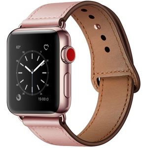 Apple watch Leren bandje - Roze - Geschikt voor Apple Watch 38mm / 40mm / 41mm