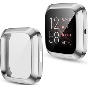 Fitbit Versa 2 Soft TPU case (volledig beschermd) - Zilver