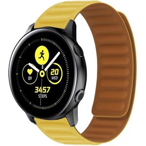 Samsung Siliconen Loop bandje - Geel - Samsung Galaxy Watch Active 2