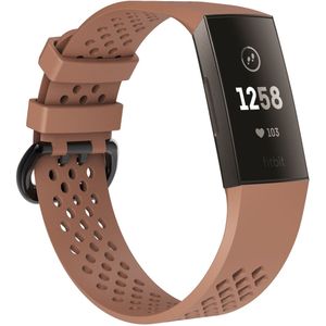 Fitbit Charge 3 & 4 sport bandje - Maat: Large - Lichtbruin