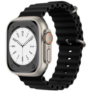 Ocean bandje - Zwart - Geschikt voor Apple Watch 42mm / 44mm / 45mm / 49mm