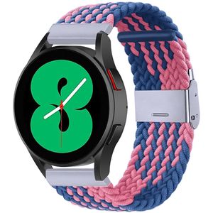Samsung Braided nylon bandje - Blauw / roze - Samsung Galaxy Watch 4 - 40mm / 44mm