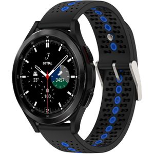 Samsung Dot Pattern bandje - Zwart met blauw - Samsung Galaxy Watch 4 Classic - 42mm & 46mm - Samsung bandje