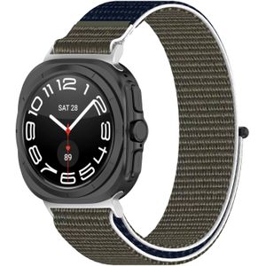 Samsung Nylon Sport loop bandje - Groen / donkerblauw - Samsung Galaxy Watch Ultra 47mm - Samsung bandje