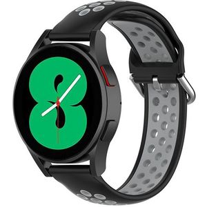 Samsung Siliconen sportbandje met gesp - Zwart + grijs - Samsung Galaxy watch 7 - 40mm / 44mm