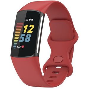 FitBit Charge 5 & 6 Sportbandje met dubbele lus - Rood - Maat: L