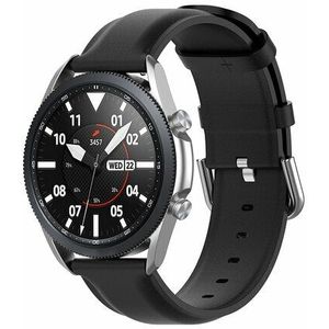 Samsung Classic leren bandje - Zwart - Samsung Galaxy Watch 3 - 45mm