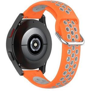 Samsung Siliconen sportbandje met gesp - Oranje + grijs - Samsung Galaxy Watch Active 2