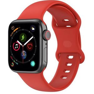 Siliconen sportbandje - Rood - Maat: M/L - Geschikt voor Apple Watch 38mm / 40mm / 41mm