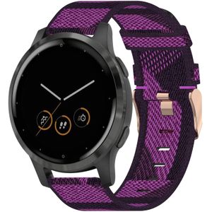 Garmin Venu 3s / Vivoactive 4s / Venu 2s / Vivomove 3s / Forerunner 255s - Canvas nylon bandje - Paars