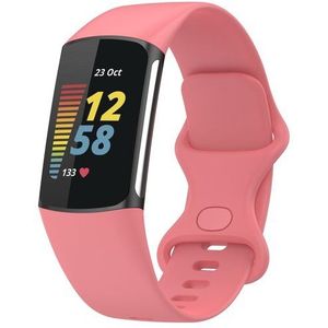 FitBit Charge 5 & 6 Sportbandje met dubbele lus - Roze - Maat: L