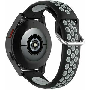 Siliconen sportbandje met gesp - Zwart + grijs - Huawei Watch GT 2 / GT 3 / GT 4 - 46mm