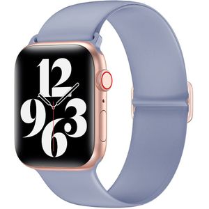 Apple watch Elastische Solo Loop bandje - Lavendel - Geschikt voor Apple Watch 38mm / 40mm / 41mm