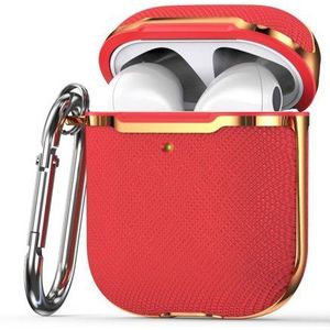 Apple AirPods 1/2 hoesje - Hardcase - Plated series - Rood + Goud