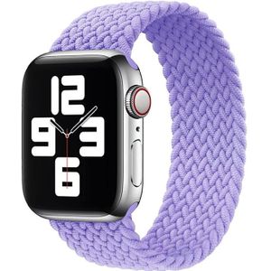 Apple watch Braided Solo Loop nylon bandje - Maat: M - Lila - Geschikt voor Apple Watch 44mm / 45mm / 46mm / 49mm - Apple watch bandjes