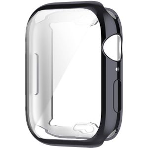 Apple watch Siliconen case (volledig beschermd) 45mm - Space Grey - Geschikt voor Apple watch 45mm - Apple watch bandje