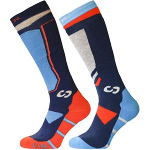Sinner Skisokken Special Socks - Unisex - 2-pak - Blauw/oranje Maat 45-47