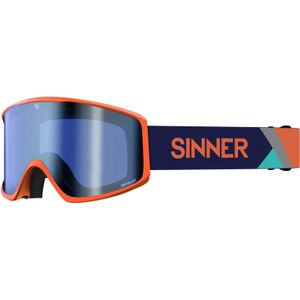Sin Valley + Skibril - Mat Oranje - Blauwe Spiegellens + Oranje SINTEC® Lens