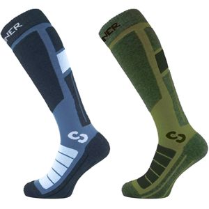 Pro Socks Ii Skisokken Unisex Dubbelverpakking - Marineblauw/groen