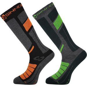 Sinner Skisokken Pro Socks 2-pak - Grijs/groen Maat 39-41