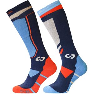 Sinner Skisokken Special Socks - Unisex - 2-pak - Blauw/oranje Maat 39-41