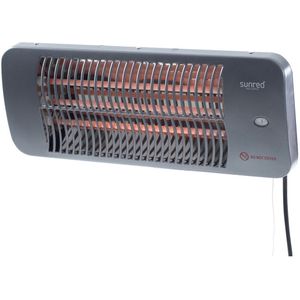 <p>Combineer lifestyle en comfort met de krachtige Lugo heater van Sunred. Deze heater is ideaal voor gebruik op het terras of balkon en zorgt ervoor dat je vrienden en familie een warm welkom kunt heten! Met een maximaal invoervermogen van 2.000 W en een stevige en duurzame behuizing, biedt deze heater de perfecte warmtebron.</p>
<p>De Lugo heater heeft verschillende vermogensinstellingen, waardoor je het vermogen kunt verlagen tot 650 W of 1.300 W. Daarnaast maakt de quartz verwarmingstechnologie het mogelijk om te genieten van aangename warmte met minimale lichtverblinding. Met een bereik van ongeveer 16 m², zorgt deze wandheater voor een comfortabele warmte in de omgeving.</p>
<p>De installatie van de Lugo heater is eenvoudig, dankzij de meegeleverde muurbeugel. De heater heeft een moderne grijze kleur en is gemaakt van hoogwaardige materialen zoals aluminium, koper, staal, roestvrij staal, kunststof en glas. Met afmetingen van 54 x 16 x 12 cm (L x B x H), een IP-beschermingsklasse van IP24 en een gewicht van 1,4 kg, is deze heater compact en gebruiksvriendelijk.</p>
<ul>
  <li>Kleur: grijs</li>
  <li>Materiaal: aluminium, koper, staal, roestvrij staal, kunststof en glas</li>
  <li>Afmetingen: 54 x 16 x 12 cm (L x B x H)</li>
  <li>Vermogen: 2.000 W</li>
  <li>Vermogensinstellingen: 650 / 1.300 / 2.000 W</li>
  <li>Verwarmingstechnologie: quartz</li>
  <li>Bereik: ongeveer 16 m²</li>
  <li>Technologie met geringe verblinding</li>
  <li>Trekkoord</li>
  <li>IP-beschermingsklasse: IP24</li>
  <li>Lengte kabel: 1,8 m</li>
  <li>Gewicht: 1,4 kg</li>
  <li>Levering bevat: 1 x wandmontagebeugel</li>
</ul>