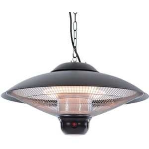 <p>Met de zwarte editie van de Sunred Sirius 2100 geniet je van warmte en heldere verlichting, zelfs op koude en donkere dagen. Deze stijlvolle terrasverwarmer is niet alleen functioneel, maar ook een decoratieve aanwinst voor je tuin.</p>
<p>De moderne verwarming kan eenvoudig worden bediend met de meegeleverde afstandsbediening. Je hebt de keuze uit 3 verschillende verwarmingsinstellingen (900, 1.200, 2.100 watt) en je kunt het licht naar wens in- of uitschakelen. Zowel de kachel als het licht kunnen afzonderlijk worden gebruikt.</p>
<p>De Sunred Sirius 2100 bereikt binnen slechts 5 seconden zijn volledige vermogen van 2.100 watt. In de hoogste stand verwarmt de kachel een oppervlak van maximaal 19 vierkante meter. Dankzij de halogeenverwarming wordt het menselijk lichaam van binnenuit verwarmd, vergelijkbaar met zonnestralen. Wind heeft geen invloed op de warmteverdeling.</p>
<p>De terrasverwarmer kan eenvoudig worden geïnstalleerd met de meegeleverde plafondketting, zodat je direct kunt genieten van een aangenaam warm terras.</p>
<ul>
  <li>Kleur: zwart</li>
  <li>Materiaal: staal, aluminium, kunststof en glas</li>
  <li>Spanning: 220 - 240 V</li>
  <li>Afmetingen: 58,5 x 35 cm (ø x H)</li>
  <li>Gewicht: 3,5 kg</li>
  <li>Stroominstellingen: 900 / 1.200 / 2.100 W</li>
  <li>Lengte kabel: 1,8 m</li>
  <li>Verwarmingstechnologie: halogeen</li>
  <li>IP-code: IP24</li>
  <li>Aan/uit-schakelaar: afstandsbediening (2 x AAA-batterij, niet inbegrepen)</li>
  <li>Levering bevat de ketting</li>
  <li>3 Watt LED-lamp kan afzonderlijk worden gebruikt</li>
</ul>