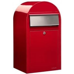 BOBI Brievenbus Grande - RAL 3001 - Rood en RVS Klep