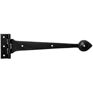 Heng met scharnier 381x105mm - Smeedijzer zwart - KP3679