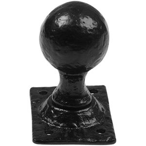 Knopkruk 44mm op rechthoekig rozet 70x50mm draaibaar smeedijzer zwart