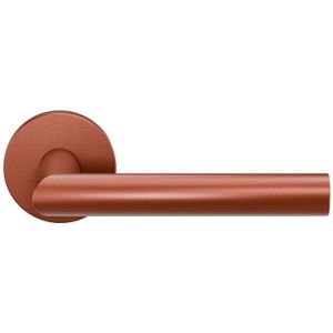 Terra L-haaks model deurkruk 19mm op rozet 53x6mm - Roodbruin