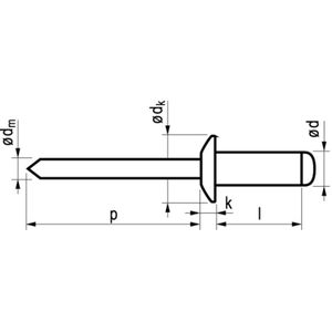 Masterfix Blindklinknagel 3,2x20mm Alu/Staal - 500 stuks