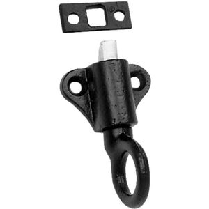 Raamknip met sluitplaat 38x76mm smeedijzer zwart