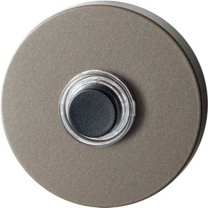 Beldrukker rond 50x8mm met zwarte button Mocca blend