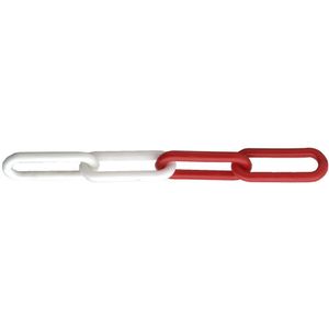 Nylon Ketting Rood-Wit 6x41x20 Rol - 25M