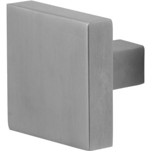 RVS geborsteld Vierkante knop 60x60x16mm incl. wisselstift tbv VH-schilden vast