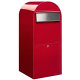 BOBI Brievenbus Jumbo - RAL 3001 - Rood en RVS Klep