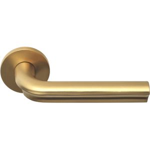 ECLIPSE DR100-G massieve deurkruk geveerd op rozet PVD mat goud