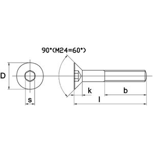 Inbusbout Pk RVS A4 M8x60mm - 100 stuks