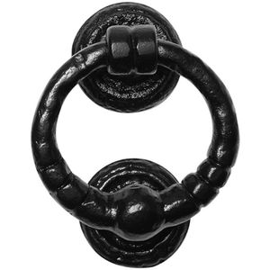 Deurklopper ring 127 mm smeedijzer zwart