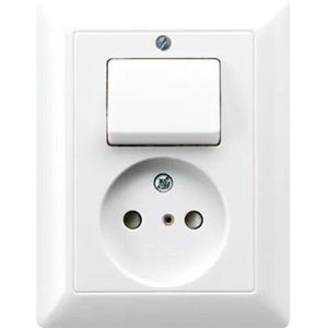Jung Wandcontactdoos Met Wisselschakelaar - Inbouw - Wit