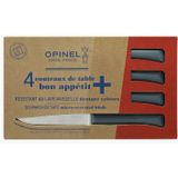 Opinel N°125 Bon Appétit+ Grey Tafelmessenset - 4-delig - Grijs - Microkarteling - RVS - Steakmes