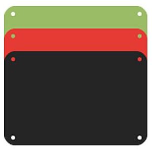 Snijplaat, ProfBoard, 3 stuks 34 cm groen-rood-zwart