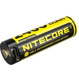 Nitecore NH2400 Oplaadbare AA Li-Ion batterij 2400mAh met USB-C Poort, 4 stuks
