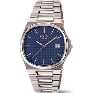 Boccia 3657-02 horloge heren titanium blauw