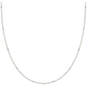 Sparkling Jewels Beaded Necklace 2mm Moonstone Silver NLK04S-G54 42cm+2cm