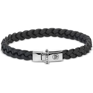Rebel and Rose Small Braided Raw Black RR-L0170-S-M Armband 17,5cm