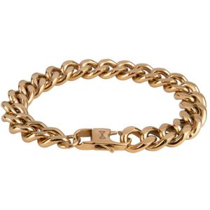 Aze Jewels Gourmette Full Flat - Dore Goldplated Armband 19,5cm AZ-BM001-D-195