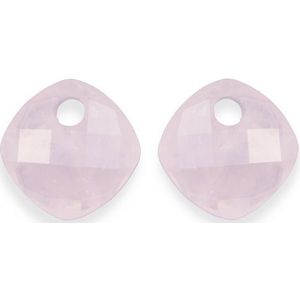 Sparkling Jewels Eardrops Rose Quartz Cushion Cut EAGEM13-CC